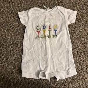 Rabbit Skins 12 Months White Bodysuit with Colorful Golf Print